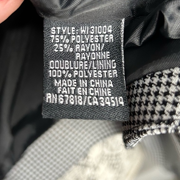 Houndstooth plaid black and white two button front lined suit jacket blazer - Picture 12 of 16